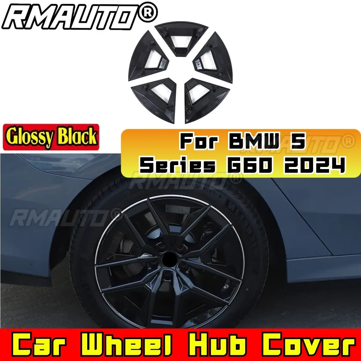 For BMW 5 Series G60 2024 Car Sticker Reflective Car Wheel Rim Vinyl Warning Stickers Racing Wheel Hub Decals Car Accessories