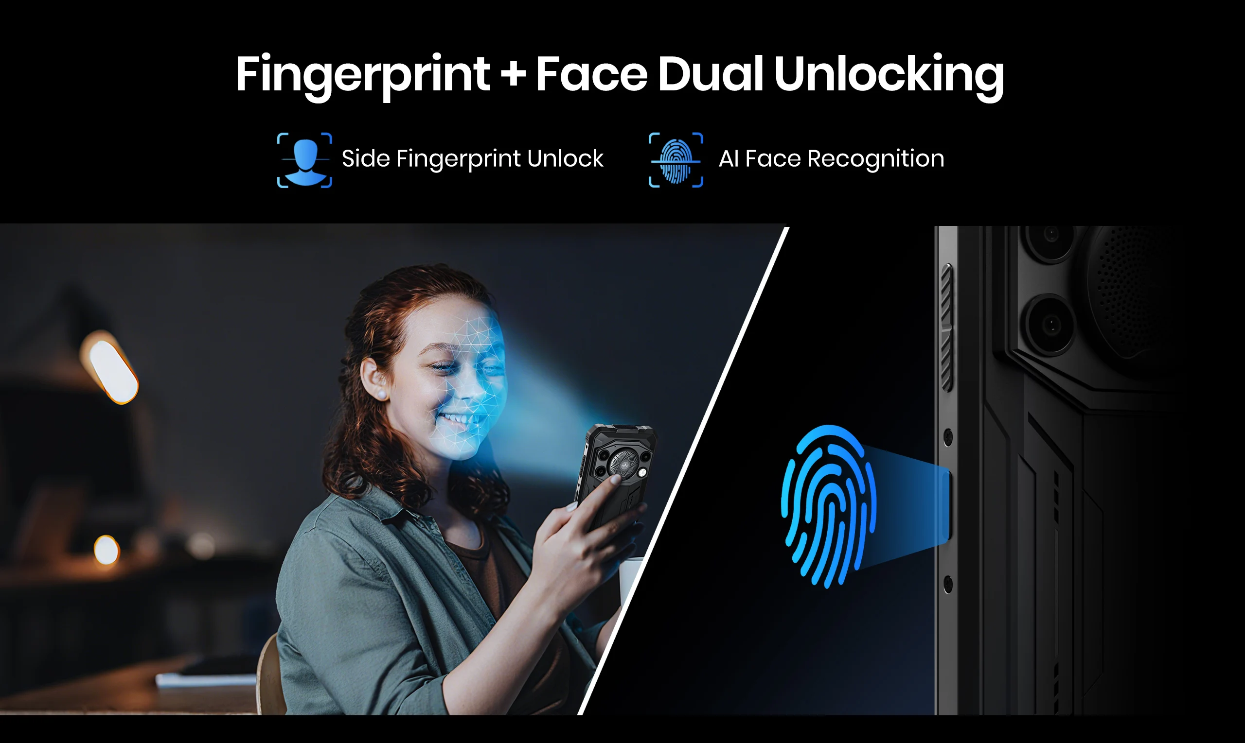 [Weltpremiere] Fossibot F110 Pro 5G Robustes Smartphone Android15 20 GB (8 + 12) + 128 GB 10000 mAh 20 W Telefon 6,745 Zoll HD + 50 MP + 8 MP NFC – Detail 15