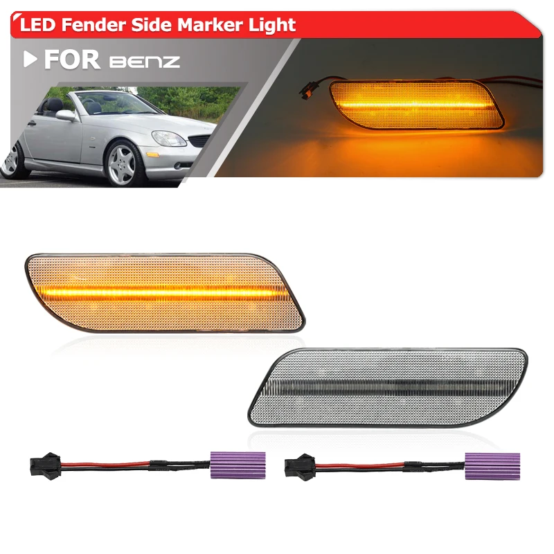 For Benz SLK-Class R170 SLK200 230 320 SLK32 AMG 97-04 CLK-Class W208 C208 A208 CLK55 AMG 97-02 Led Fender Side Marker Lights