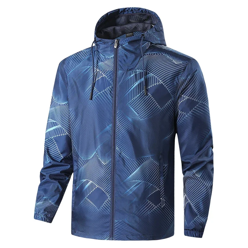 New Casual Jacket Men's Autumn Thin Single Layer Windbreaker Unisex Breathable Outdoor Sportswear Hiking Climbing Hooded Coat
