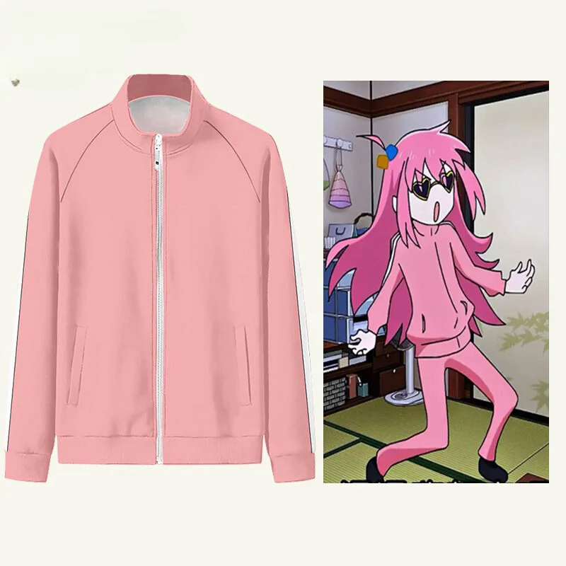 BOCCHI-Veste de Baseball pour Homme et Femme, The Rock, Kikuri, Hiroi, Cosplay, Bomber, Harajuku, Col Montant, Anime, Fermeture Éclair, Uniforme