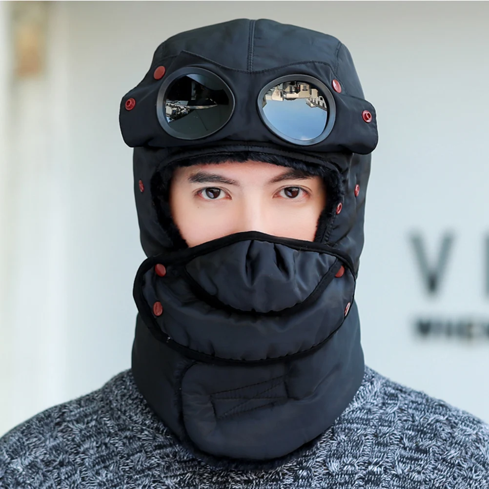 

Winter Cap Windproof Dustproof Breathable Hat Goggles Mask Warm Ski Cycling Outdoor Sports Climbing Thickened Trapper