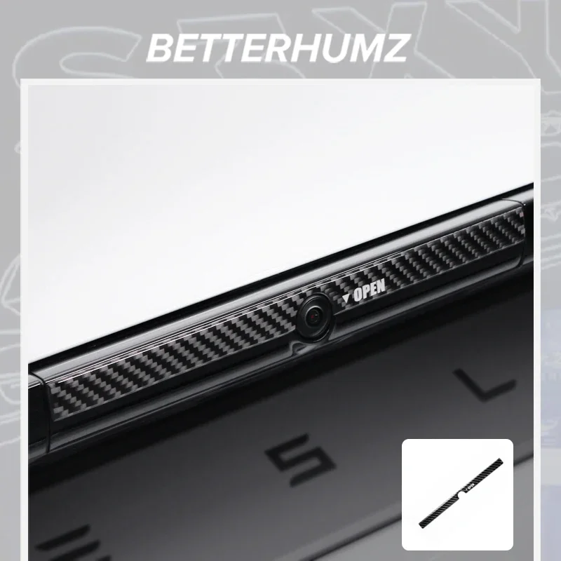 

For Tesla Model Y Juniper 2025- Carbon Fiber Car Trunk Button Open Tip Sticker Frame Trim Car Interior Tuning Accessories