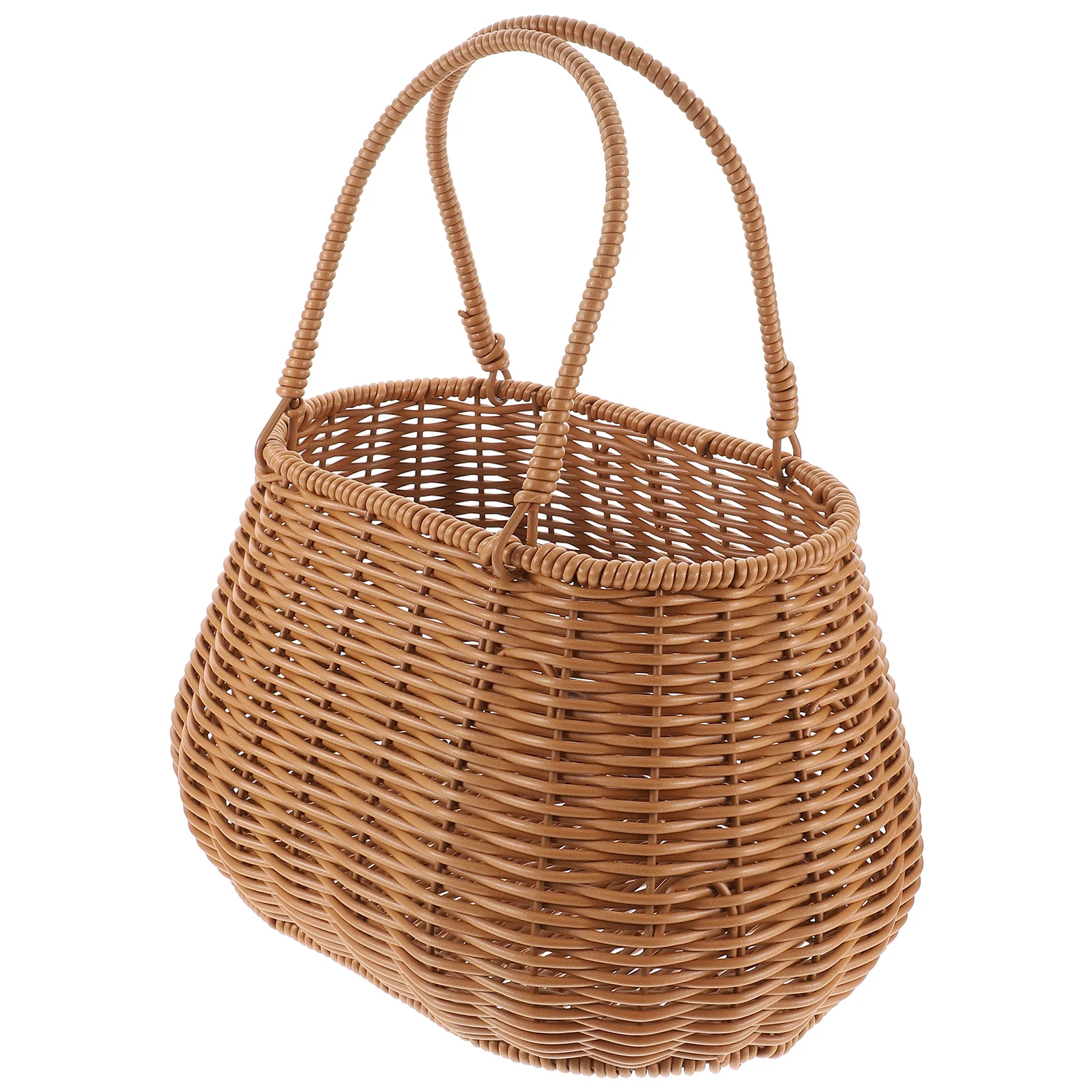 

Rattan Basket H Woven Large Capacity Shopping Kitchen Home Storage Eco friendly Lightweight Portable Multi functional