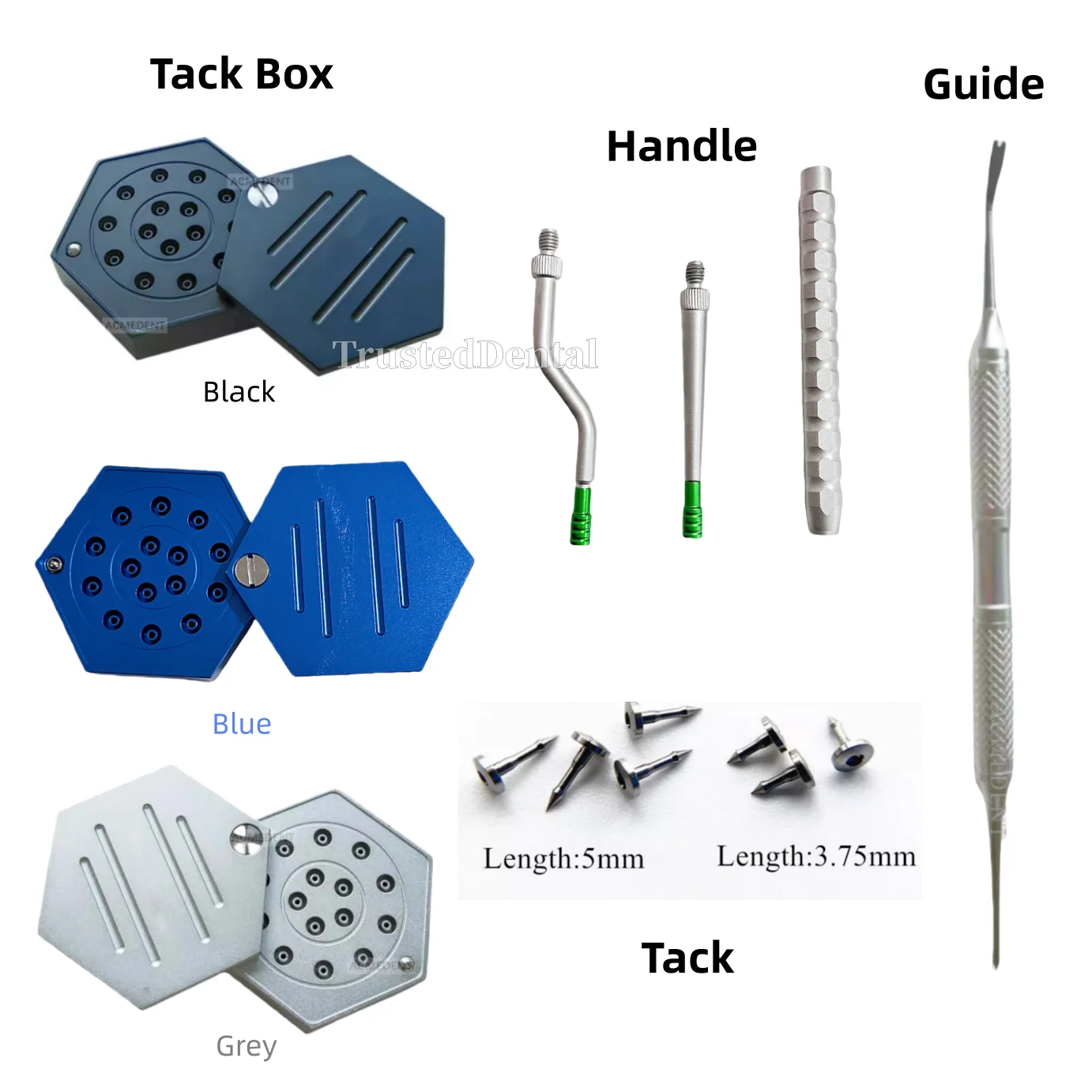 

Dental Bone Tack GBR Titanium Driver Pins Case Membrane Alloy Fixation Stabilization Flat Headed Nail