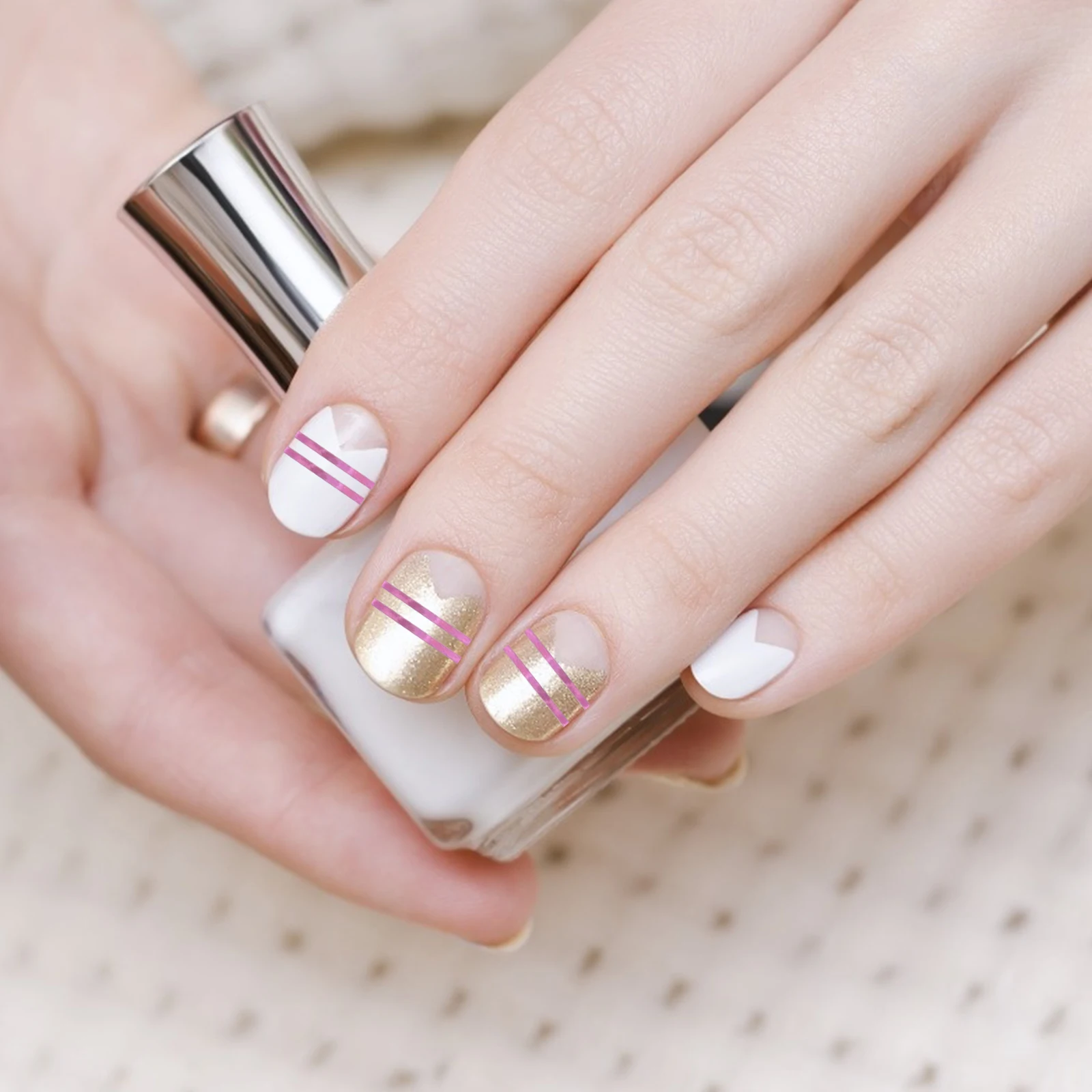 

1Set Tape Line Sticker for Nails All in One Set Make Your Own Art At Home No Need to Visit for Gifting