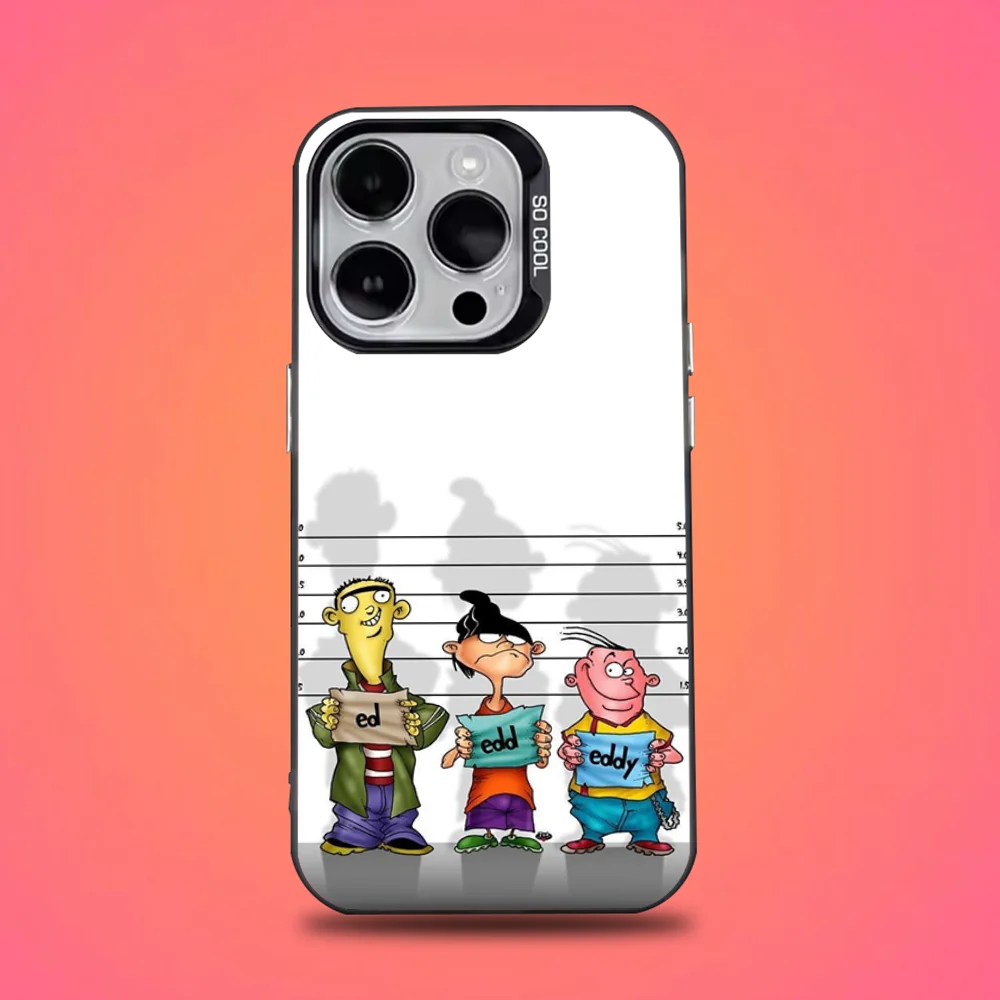 حافظة هاتف لطيفة Ed E-Edd N E-Eddys لهاتف iPhone 16,15,14,13,12,11,Pro,Max,Plus,Mini,XS,SE مضادة للسقوط باللون الأسود غير اللامع