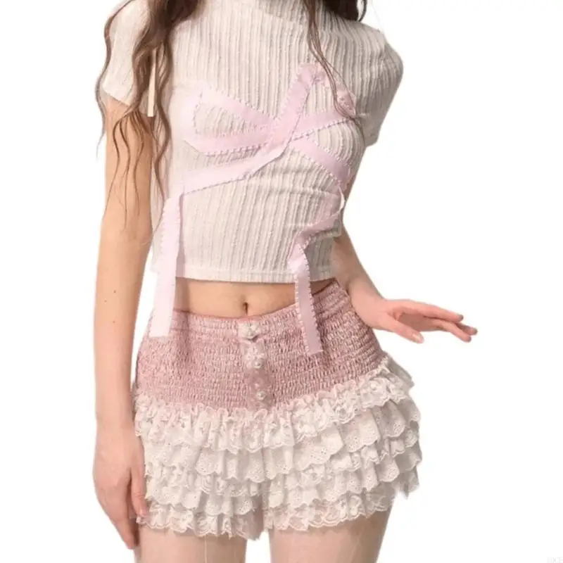 Stylish Lace Shorts Soft Polyester Fabric Streetwear For Women Seeking Comfort 