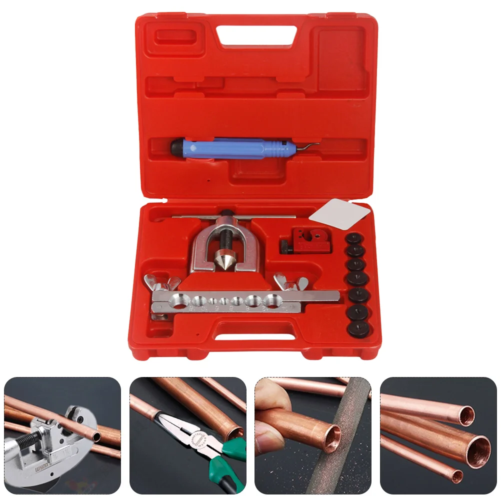 

Air Conditioning Reamer Brake Line Tube Double Flaring Tool Kit Set Conditioner Flare Tools Expander