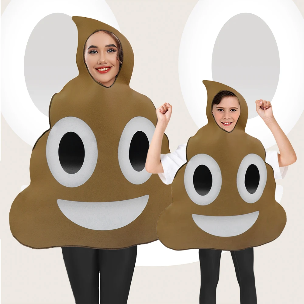 

New Adult Kids Funny Poop Costume Funny Stage Show Costume Sponge Halloween Party Cosplay Outfit Carnival Party Fancy Dress Up