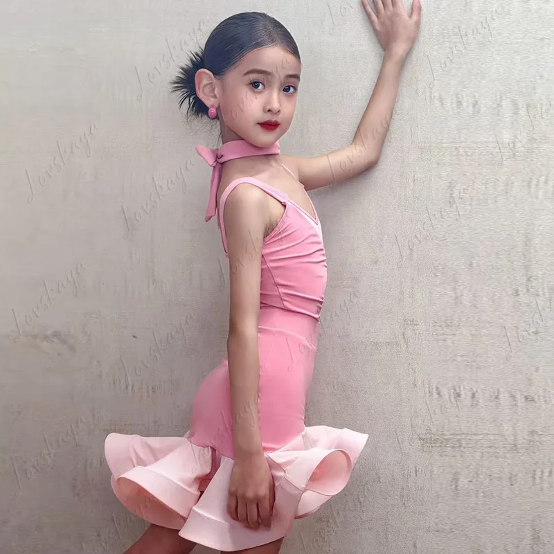 

Летняя элитная одежда для латиноамериканских танцев для девочек, наряд для выступлений и тренировок, в стиле интернет-знаменитостей.