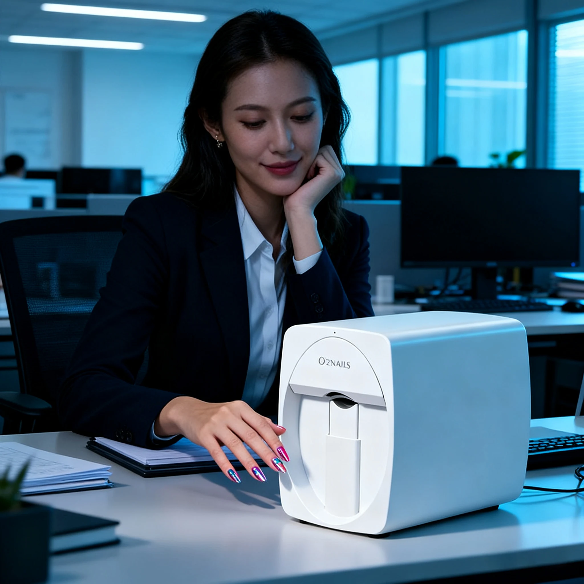 

Revolutionize Nail Art: O2Nails 3D Printer with 2400DPI & Mobile App. Design and Print Professional Nails at Home Effortlessly