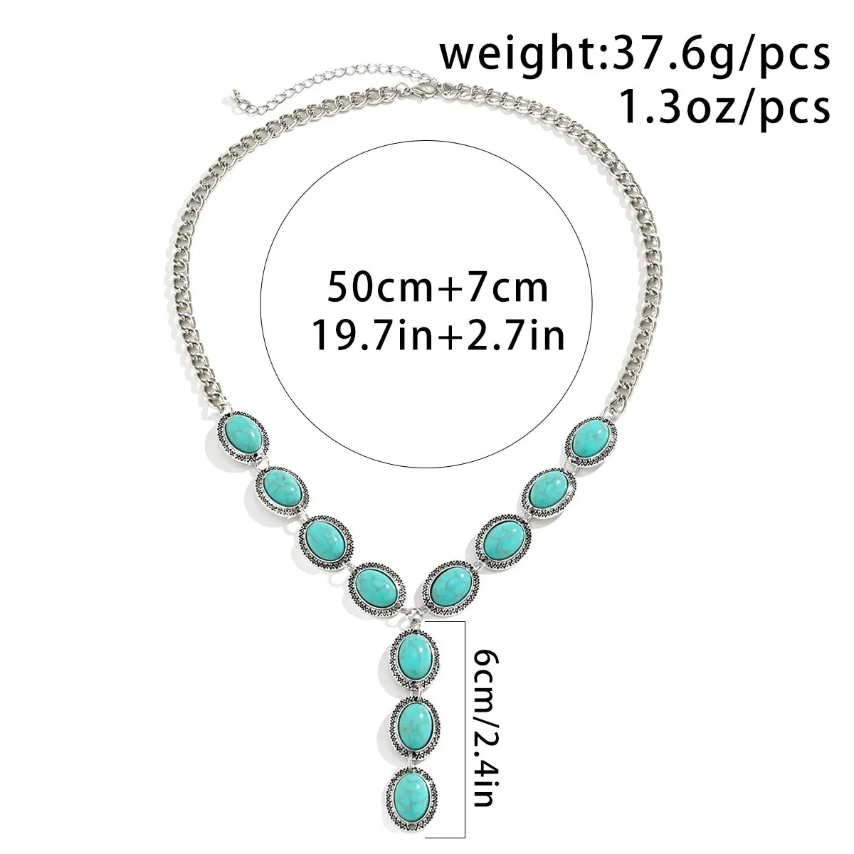 Bohemia Classic Green Stone Pendant Long Chest Chain Necklace for Women Sexy Vintage Geometric Choker Aesthetic Y2K Jewelry New