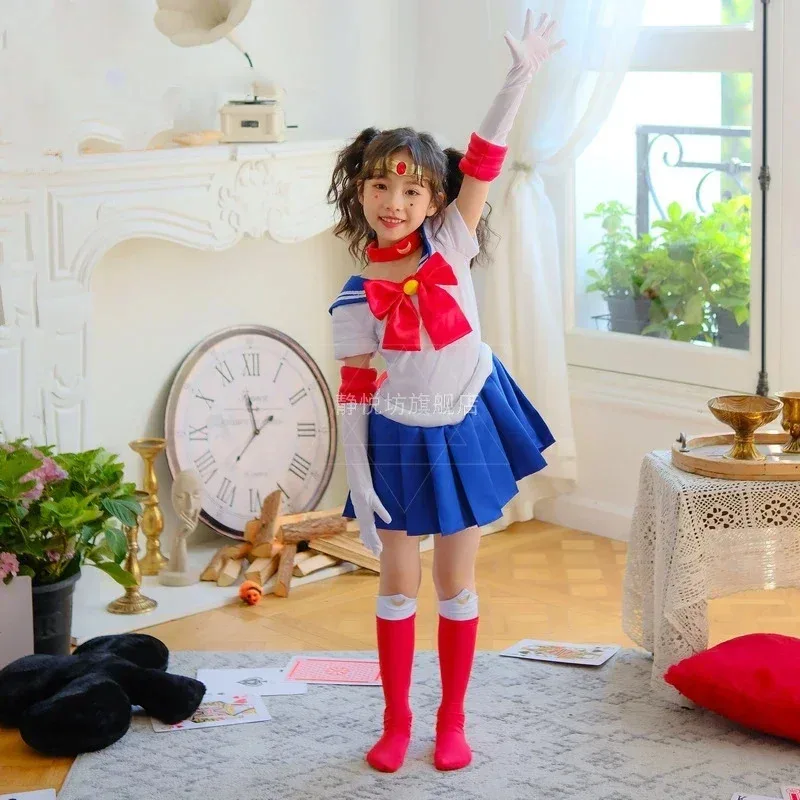 

COSda@Anime Kids Girls Tsukino Usagi Cosplay Costumes Children Cute Sailor Uniform Dress Suit Halloween Carnival Performance Clo