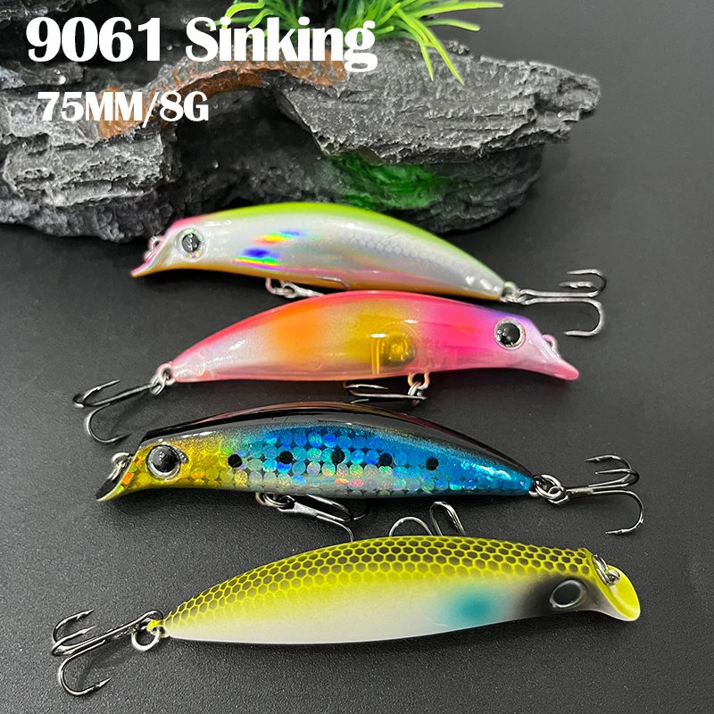 75mm 8g Sinking Minnow Fishing Lures Artificial Baits Wobbler for Pike Bass Trout Fishing Jerkbait Swimbait Tackle Accessories