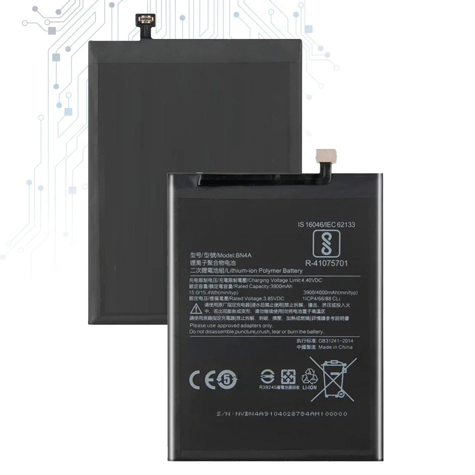 Mobile Phone Battery For Xiaomi Redmi Note 7, BN4A, 3900Mah