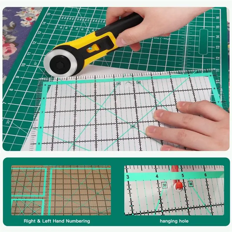 J1UL1N 4PCS Square Quilting Ruler (12.5/9.5/6/4.5Inch) Sewing Acrylic Ruler Anti-Slip Ruler DIY Quilting Tools Durable