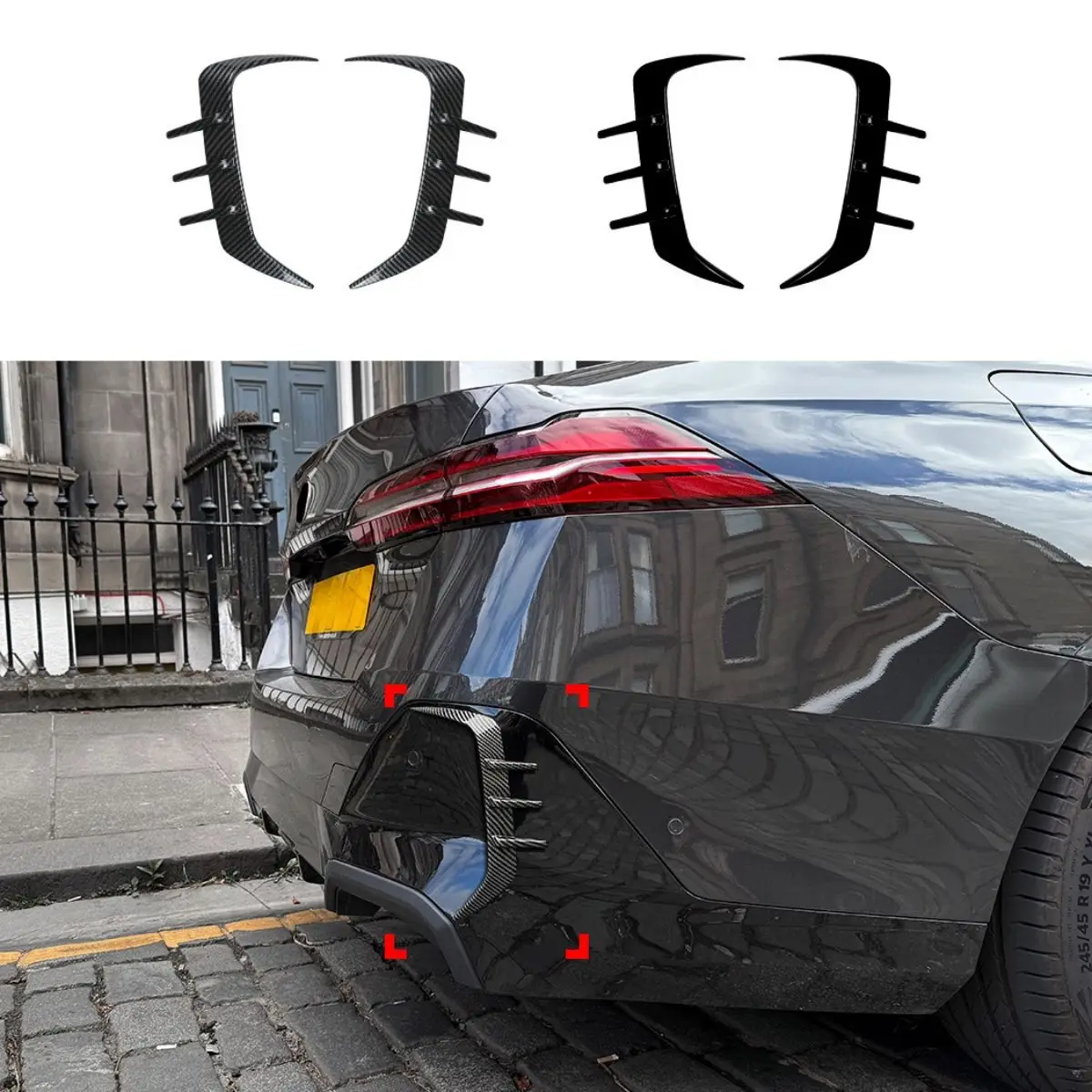 

Rear Bumper Spoiler Flank Tail Wind Knife Trim Cover For BMW 5 Series G60 M Sport 2024 2025 Accessories