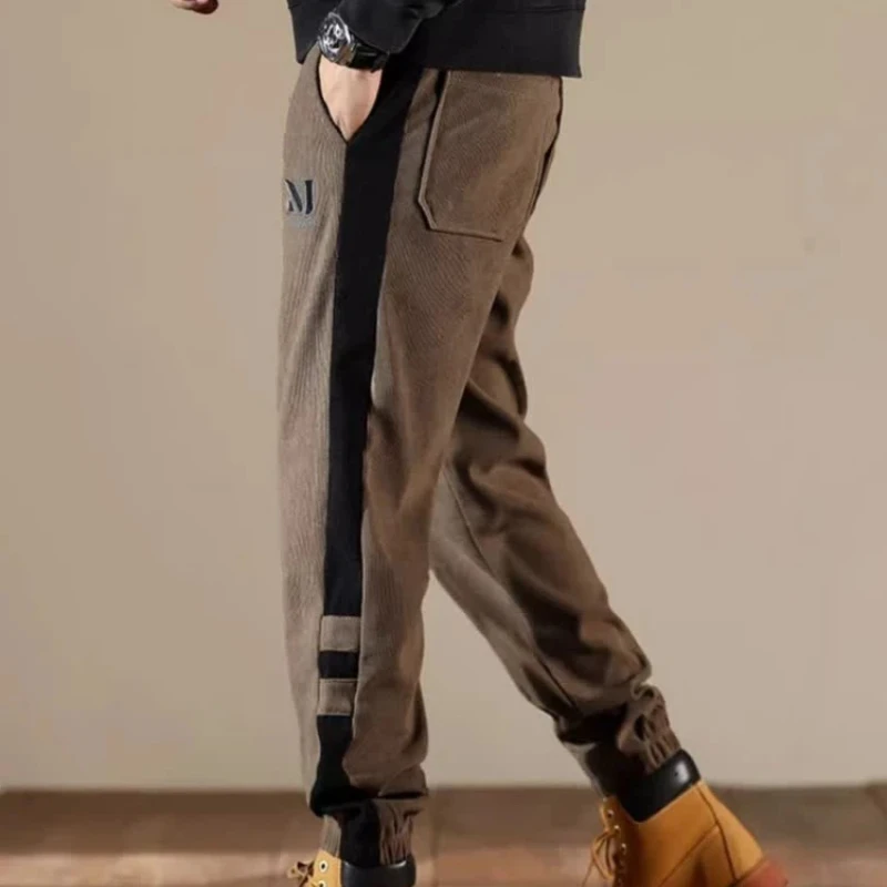 Pantaloni di velluto a coste foderati in pile Pantaloni cargo larghi da uomo per uomo Pantaloni da strada di lusso estetici più economici Designer techwear casual