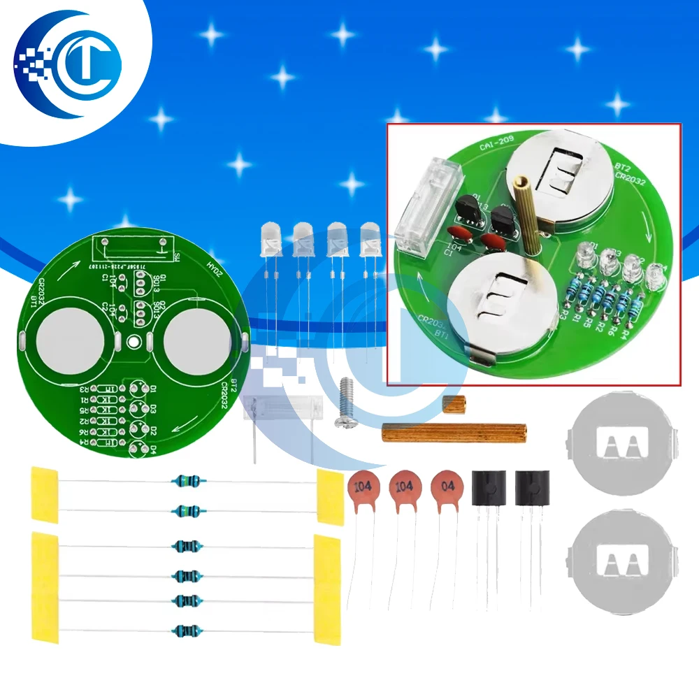 Комплект вращающихся фонарей со светодиодным гироскопом своими руками: проект электронной пайки — встроенные компоненты (за аккумулятором)