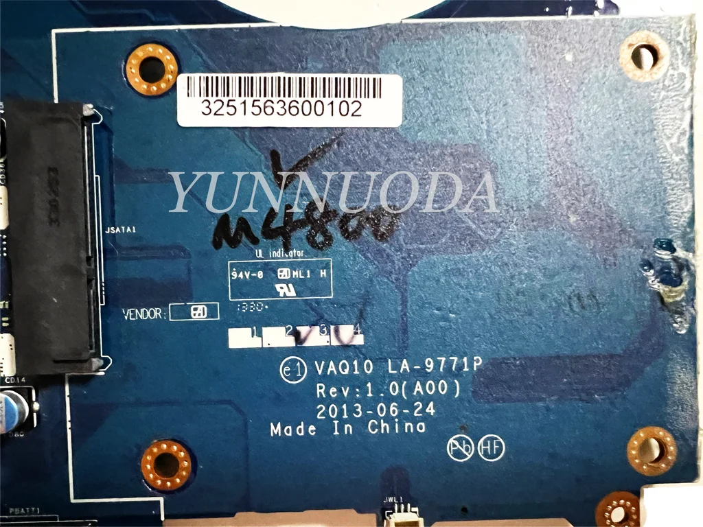 LA-9771P For Dell Precision M4800 Laptop motherboard VAQ10 100%  tested good