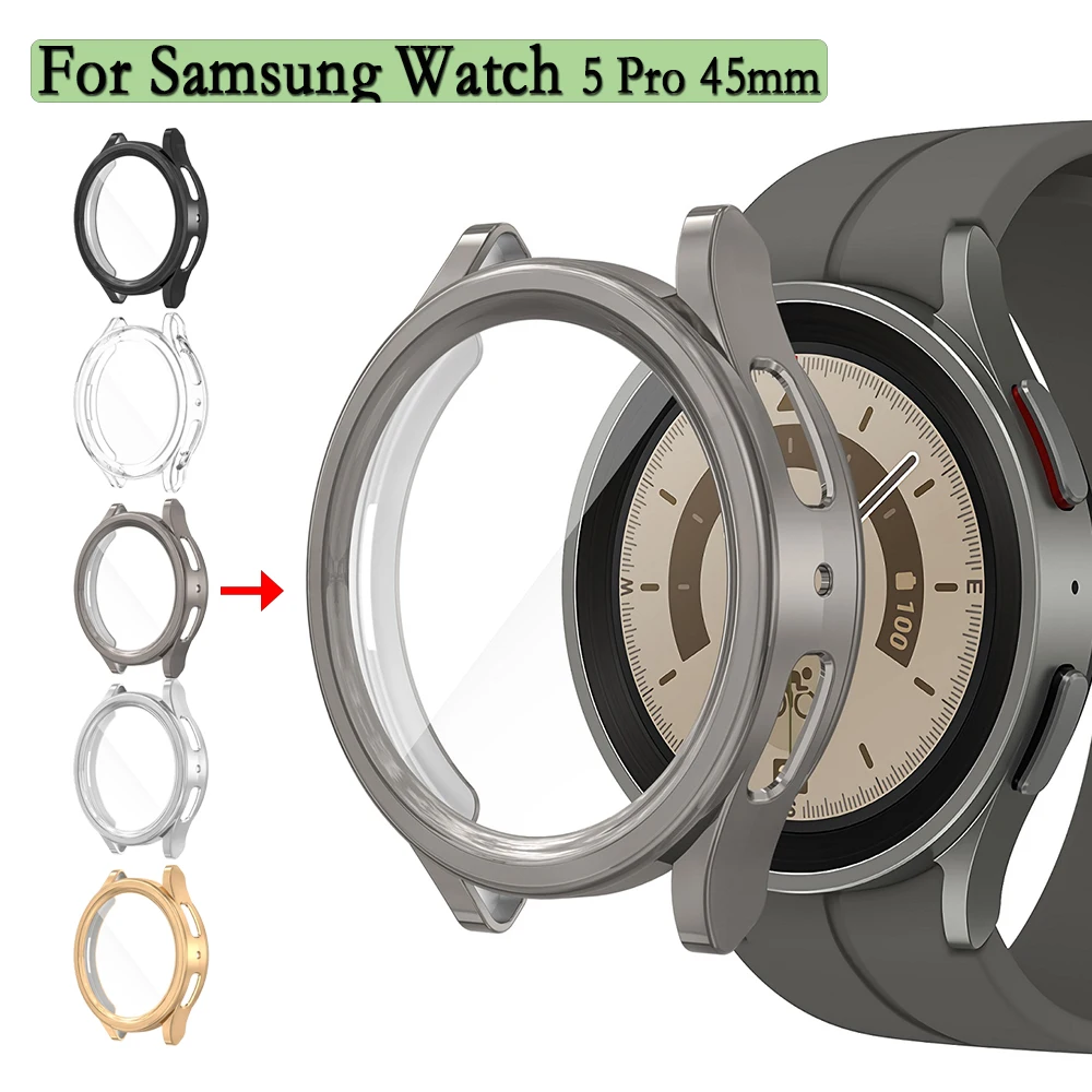 TPU Case for Samsung Galaxy watch5 pro 45mm band soft All-Around Screen Protector cover bumper Cases Watch Accessories Supplies