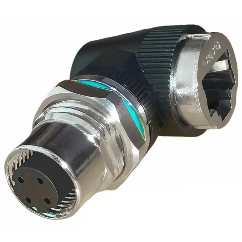 652F 12mm 8Pin to RJ45 Waterproof Adapter Industrial Networking Connector 10Gbps Data Transfer IP68 for Harsh Environment