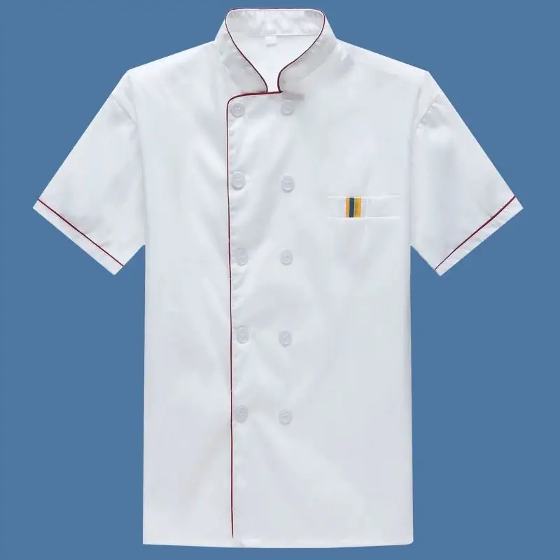 

Chef Uniform: Summer Long Short Sleeve Workwear, Hotel Canteen, Food Factory, Breathable White Work Clothes