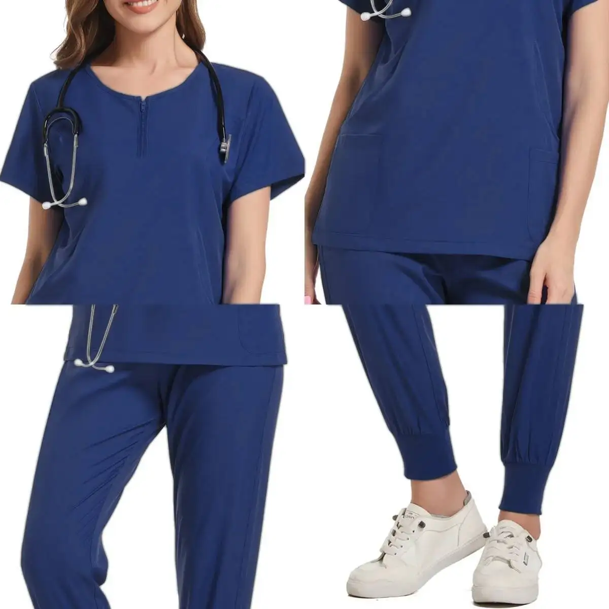 Tuta da donna Set corto Uniformi da lavoro Spa Salon Uniforme Abbigliamento da lavoro Set di scrub colorati per sala operatoria