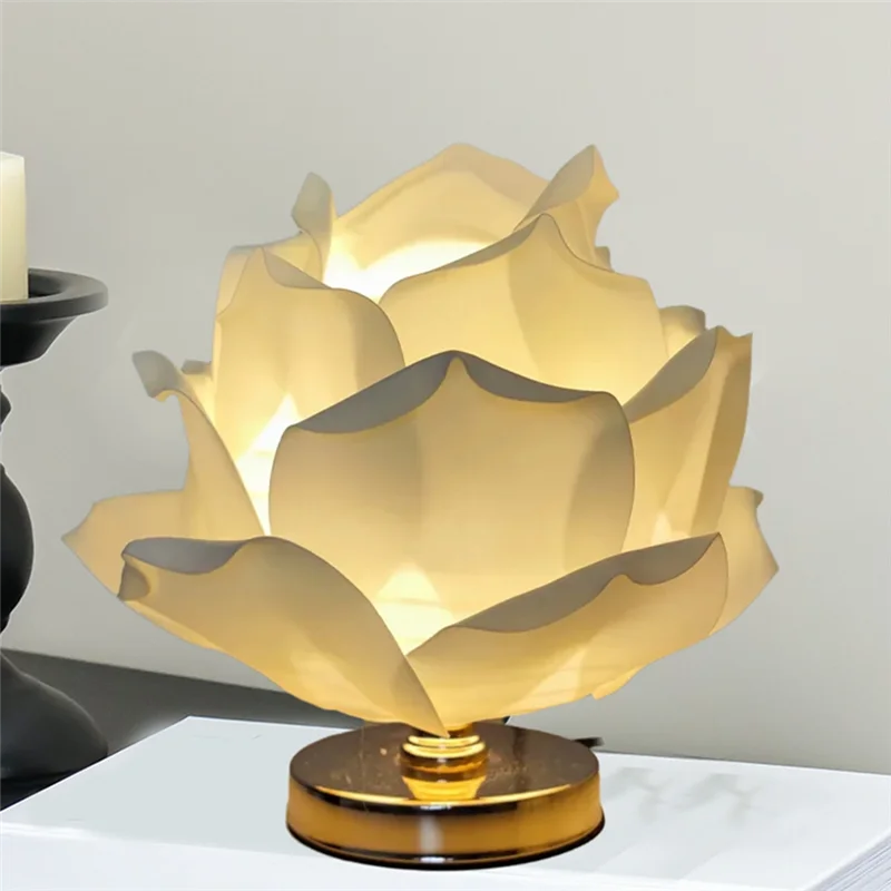 ホットセール-花のアンビエント照明器具装飾ローズランプUSB調光家庭用、リビングルーム、エレガントなセンターピース