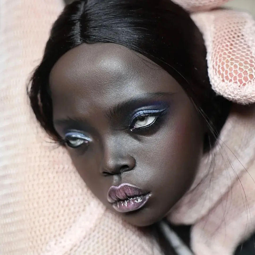 새로운 BJD 인형 1/4 두꺼운 입을 가진 소녀, 커피색 피부의 포포비 자매, 레진, 장난감 천사, 머리만