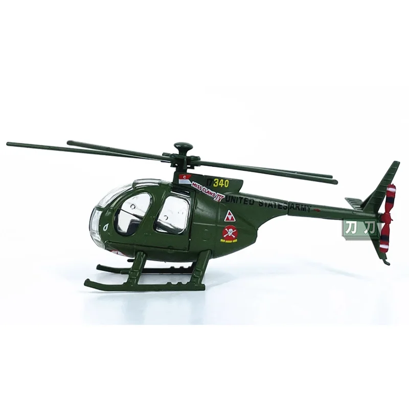 Diecast Scale 1/100 American OH-6A Helicopter Model Alloy Material Decoration Collection Display Toy Gifts