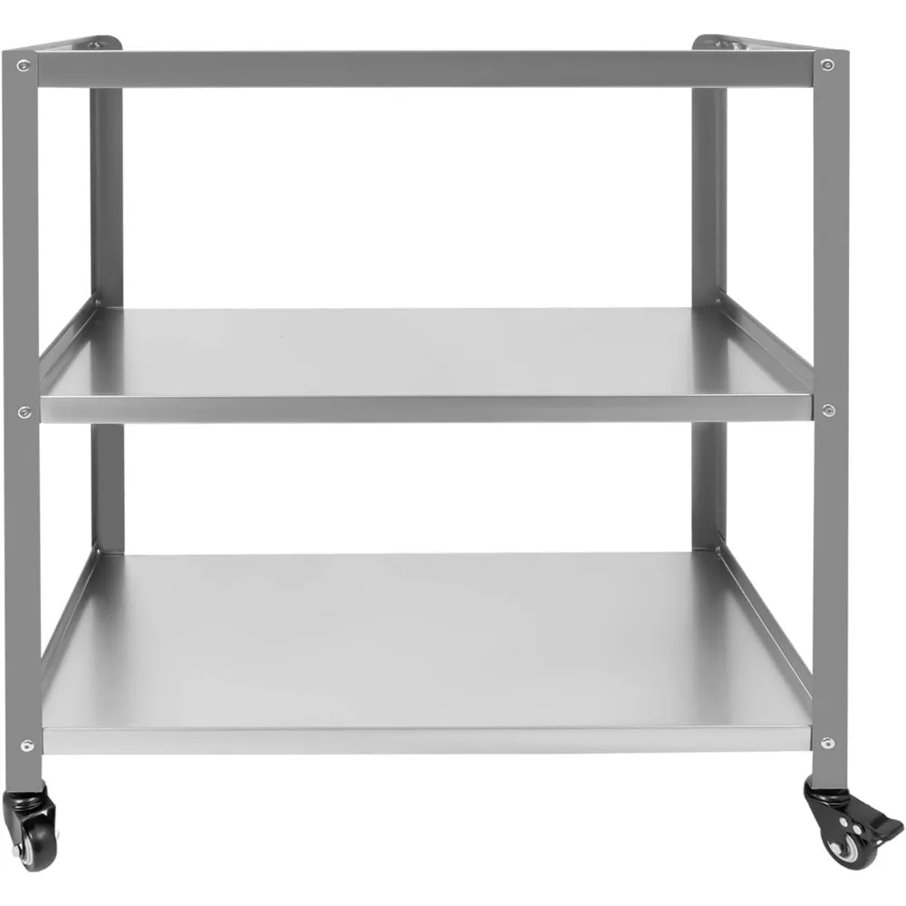3 Tier Stainless Steel Kitchen Utility Cart, Kitchen Rolling Carts Serving Cart Storage Trolley Serving Cart with Wheels &Handle