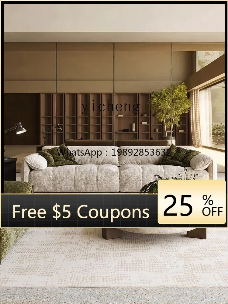 AA  sofa Italian minimalist size apartment living room Nordic cream fabric down sofa