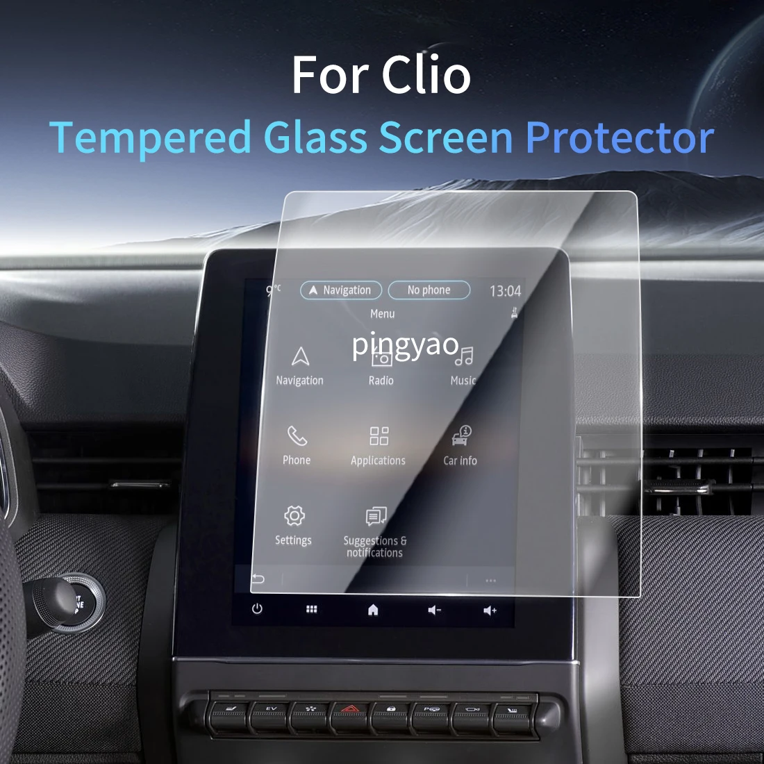 

Car Sticker Screen Protector Navigation Display Tempered Glass Protective Film Car Vehicle For25 Renault Clio