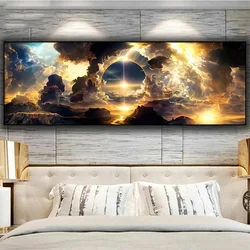 The vast starry sky large diamond painting full square round drill sunrise white cloud landscape diamond mosaic embroidery