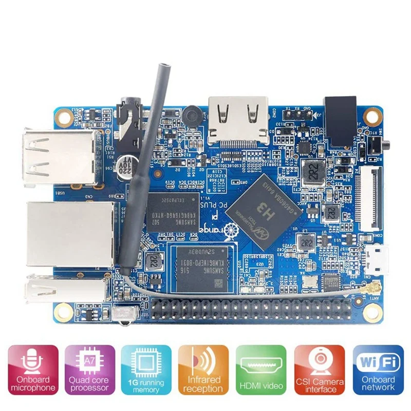 Top Deals Orange Pi Pc Plus Allwinner H3 Run Android Ubuntu Debian Supports Netflix Linux E Mini Pc Android (PC Plus)
