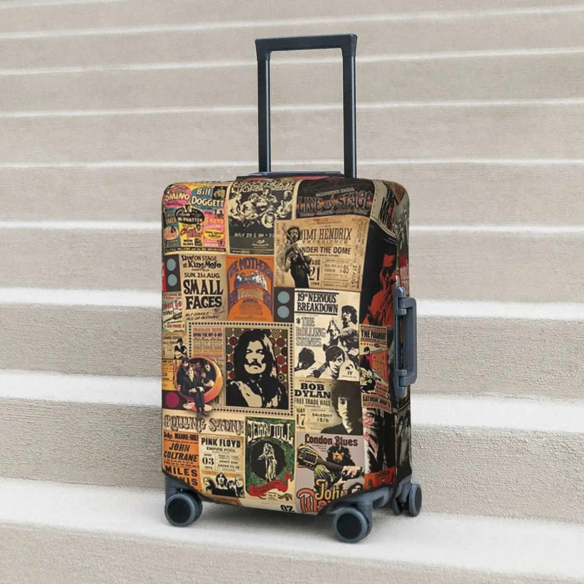غطاء حقيبة Rock N' Roll Stories لحماية أمتعة السفر المرنة مقاس 18-32 بوصة