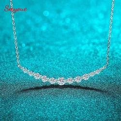 Smyoue Total 1.1ct 100% All Moissanite Necklace for Women Sparkling Lab Diamond Pendant Jewelry 100% S925 Sterling Silver GRA