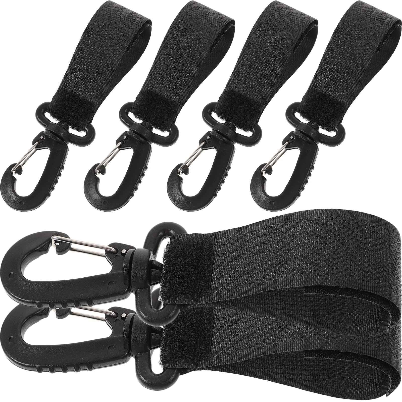 6 قطع من خطافات عربة الأطفال القابلة للدوران شديدة التحمل، شماعات بلاستيكية بزاوية 360 درجة لسهولة الوصول إلى خطاف عربة الأطفال في الهواء الطلق