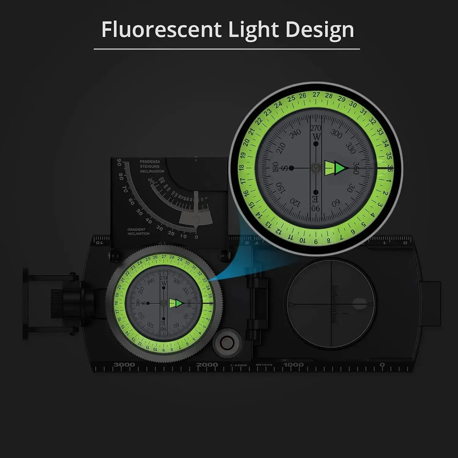 Military-Style Fluorescent Survival Compass 5