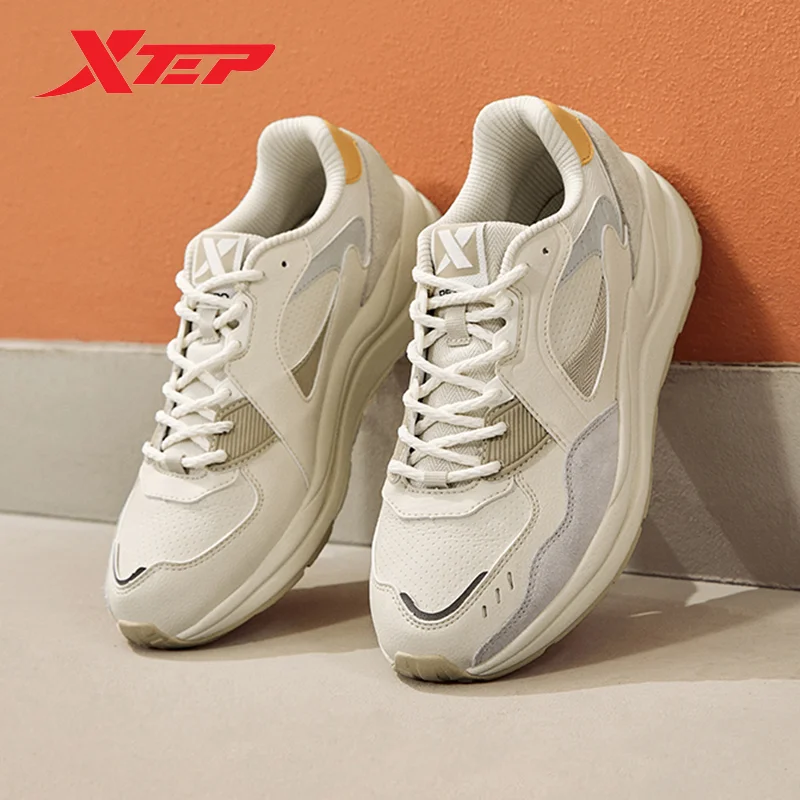 Xtep Walking Shoes Women Soft Wear-Resistant Light Breathable Causal Shoes Fashion Vintage Outdoor Female Sneakers 877418320031