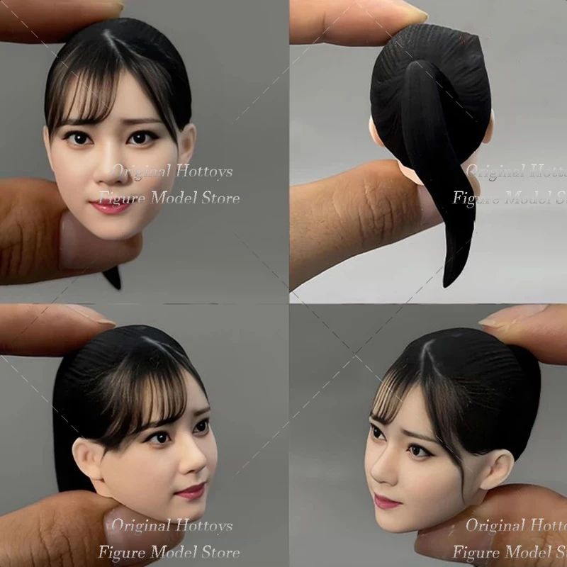 1/6 Scale Female Soldier Head Sculpture Kaede Fua Mini Realistic Head Carving For 12-inches Action Figure Model Doll Toys