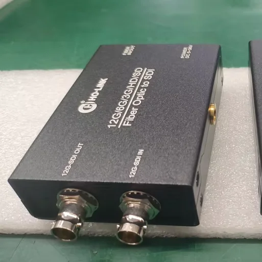 

1 Channel Bidirectional 12G SDI Video in Ad Out 10KM LC Fiber 12G-SDI Fiber Optic Converter Extender Transmitter Receiver