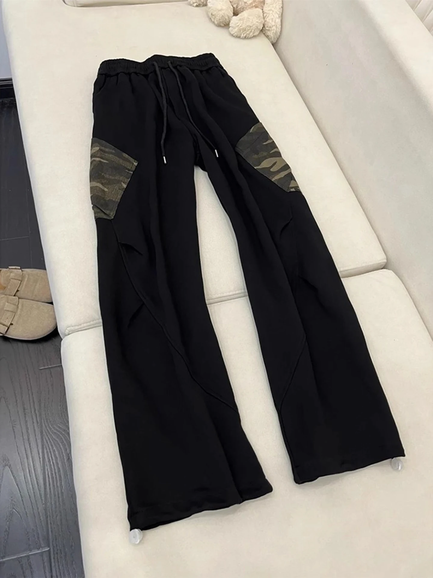 

Мужские спортивные брюки Bla Camouflage с вставками, осенние, в американском стиле, зауженные, прямые, Cleanfit