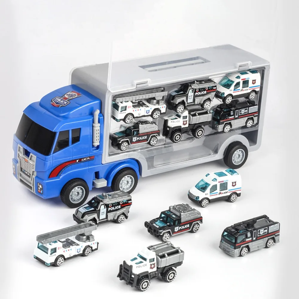 

Funny Engineering Car Toy Police Car Mobile Vehicle Construction Toys Truck Model Simulation Red/Blue Children's Car Toy