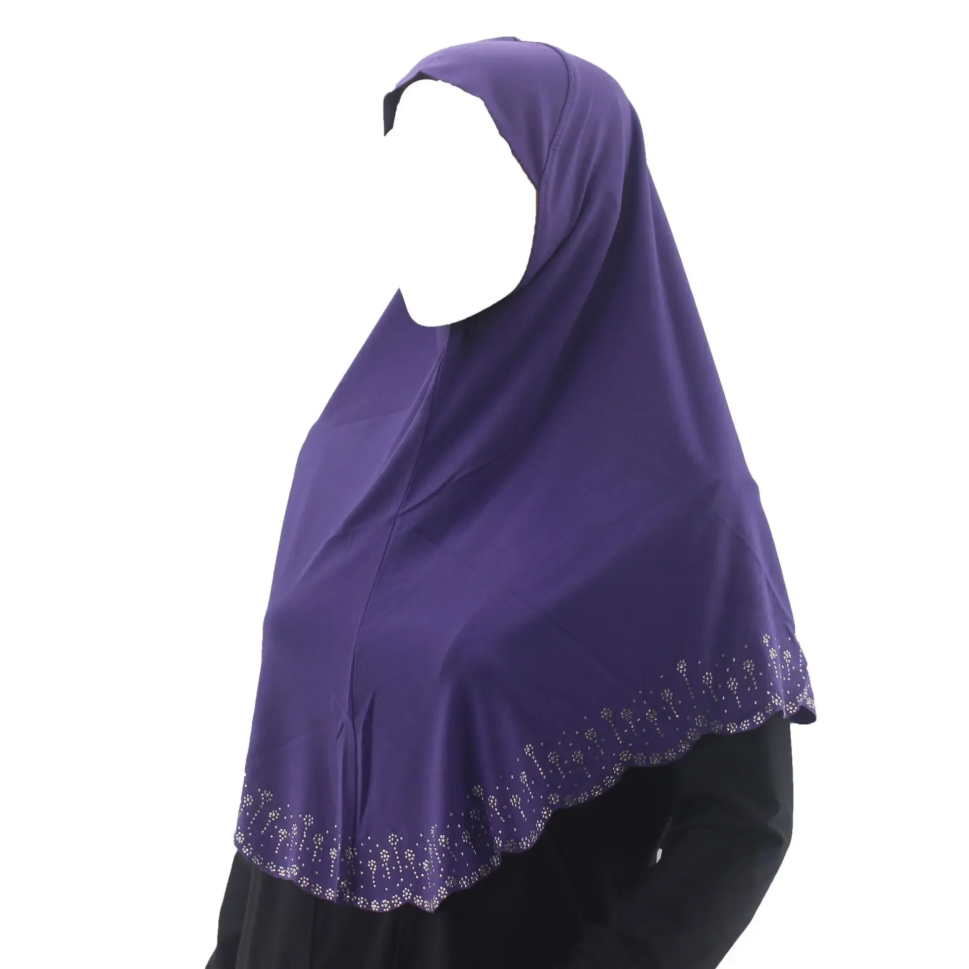 

High Quality Luxury Amira Diamonds Headscrf Instant Scarf Turban Muslim Hijab Women Islam Pull On Head Wrap Khimar Niqab Scarves