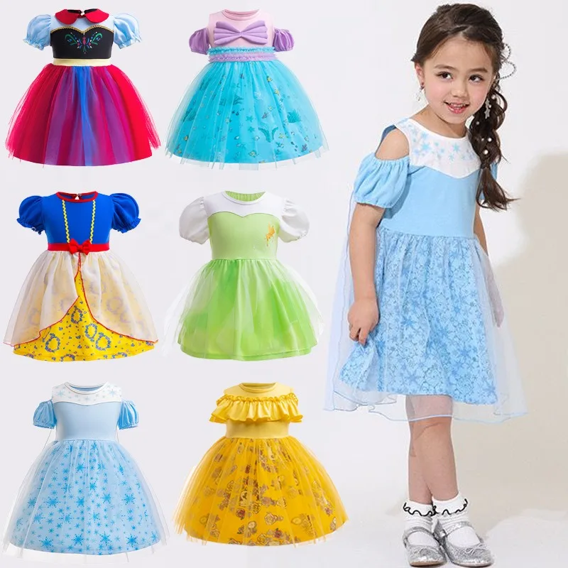 Mädchen Sommer-Partykleid Tüll-Tutu Kinder-Halloween-Kostüm für Geburtstag Karneval Festliche Prinzessinnenkleider A3244