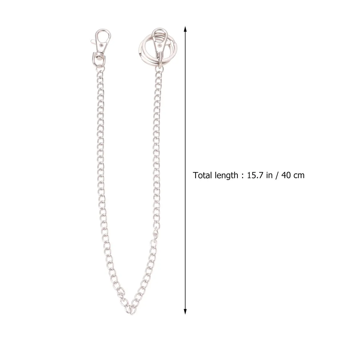 2 قطعة الجينز المعدني 25 سنتيمتر 40 سنتيمتر الفضة الشرير نمط للرجال النساء بنطلون سلسلة مفتاح حامل جيب سلسلة الإكسسوارات #5