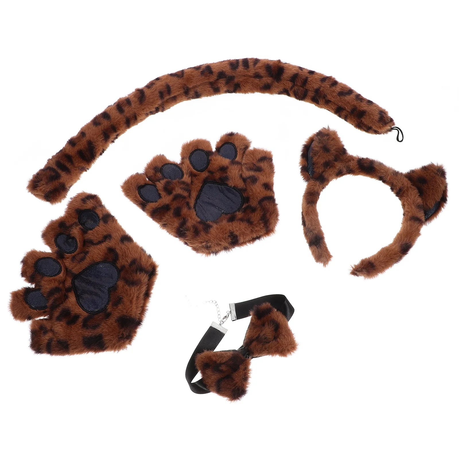 

1 set 1 Set Cat Paw Gloves Cat Ear Headband Tail Animal Costume Props For Party Cosplay Festival Performance Reusable Soft